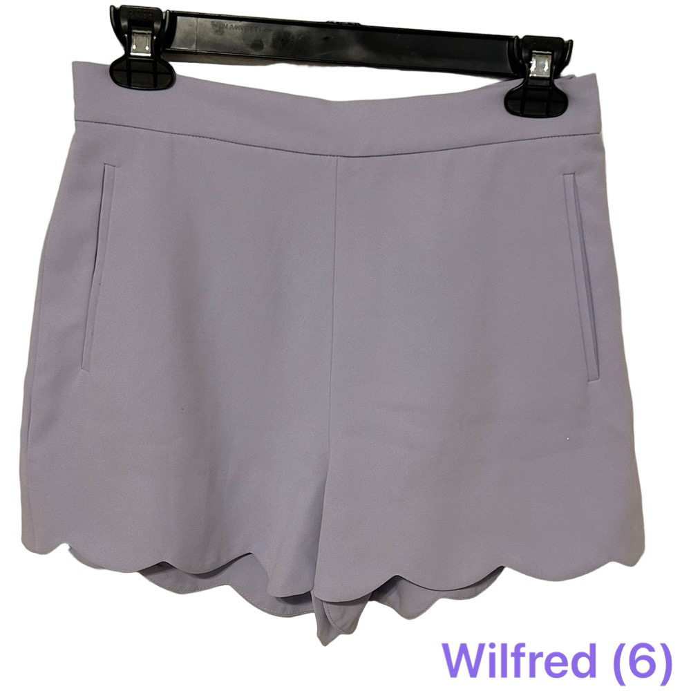 🪗 Wilfred High Waist Lavender/lilac Shorts scalloped hem size 6 GUC..